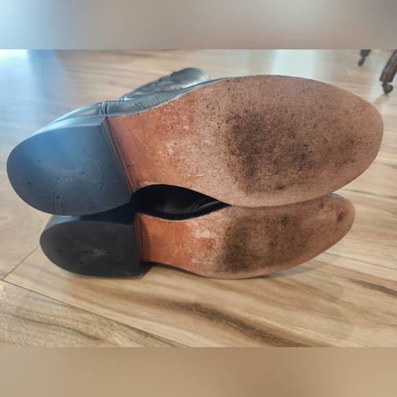 VINTAGE TONY LAMA BLACK COWBOY BOOTS LEATHER SIZE 10 1/2 10.5 B - Picture 8 of 9